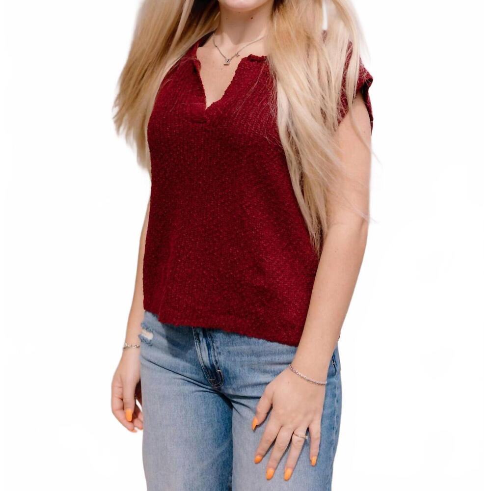 NEW IN FEBRUARY rachel v-neck sweater top in wine
